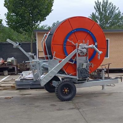 원격 모니터링 농업 모바일 비 총 스프링클러 수분 절약 기계 JP90-400 Hose Reels 관개 시스템