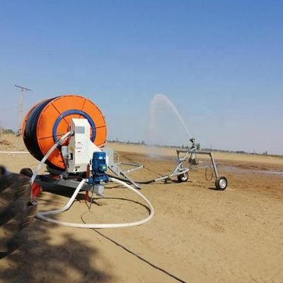 원격 모니터링 농업 모바일 비 총 스프링클러 수분 절약 기계 JP90-400 Hose Reels 관개 시스템