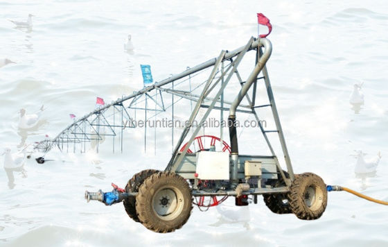 3800 KG 농업 자동 측면 선형 이동 정원 관개 시스템 두/네 바퀴 버전으로 농장 혜택을