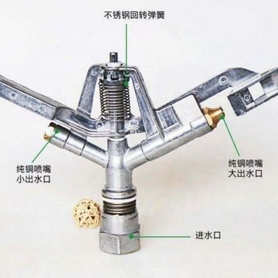 25KG 무게 360도 회전 스프레이 총과 함께 농업 자동 관개 시스템